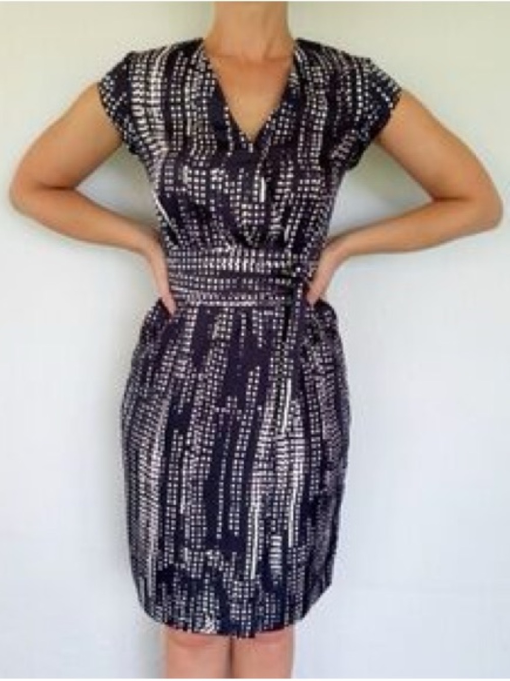 W By Worth Silk 100% Vintage Mini Dress Geometric Pattern EUC Women’s Size - 6